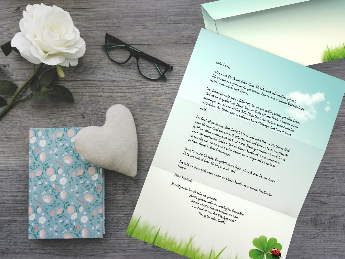 Motivpapier Kleeblatt Briefpapier mit Motiv